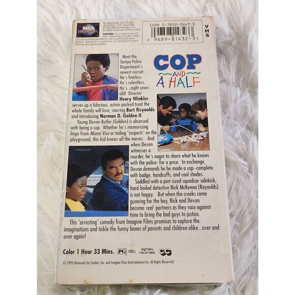 Sealed Cop And A Half Vhs New Sealed Tape Burt Reynolds - Picture 2 of 3